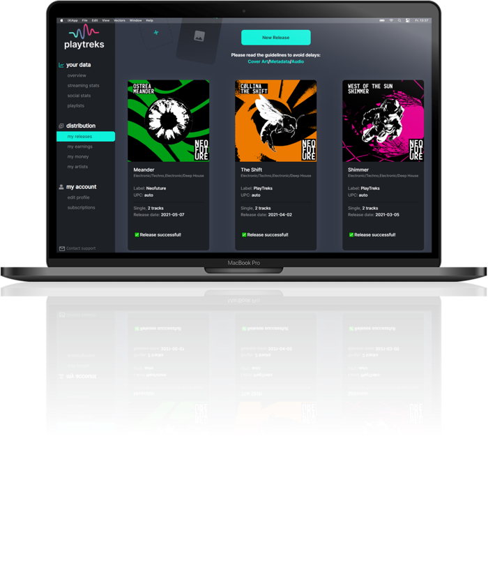Playtreks Feature Music Distribution Mac